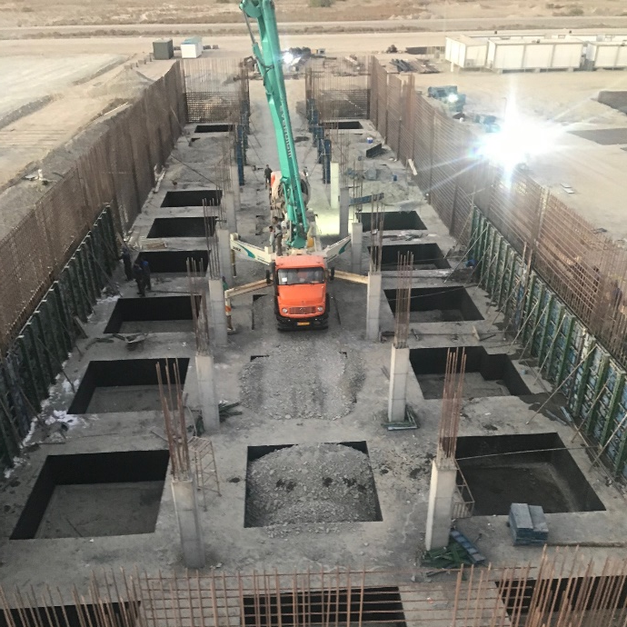 Foundation of substation building of Jask crude oil power plant